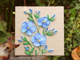 Tableau fleurs de lin quilling loisirs creatifs d eugenie 1