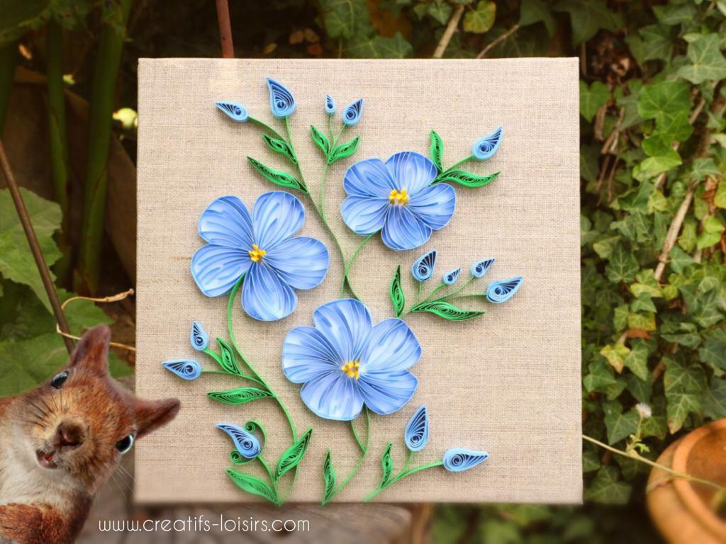 Tableau fleurs de lin quilling loisirs creatifs d eugenie