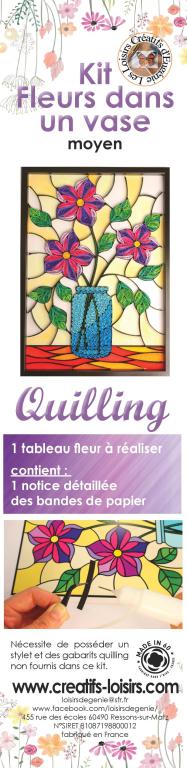 Tableau kit fleur dans un vase kit quilling modele facile loisir creatif eugenie