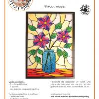 Tableau notice quilling tableau 3 fleurs dans un vase kit papier facile loisir creatif eugenie