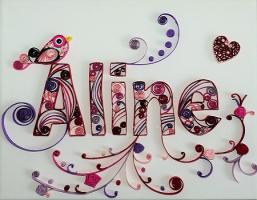 Tableau prenom quilling aline loisirs creatifs 1
