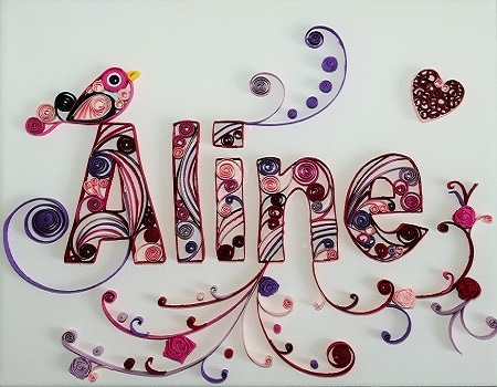 Tableau prenom quilling aline loisirs creatifs