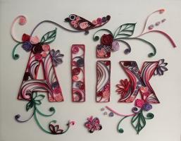 Tableau prenom quilling alix loisirs creatifs 1