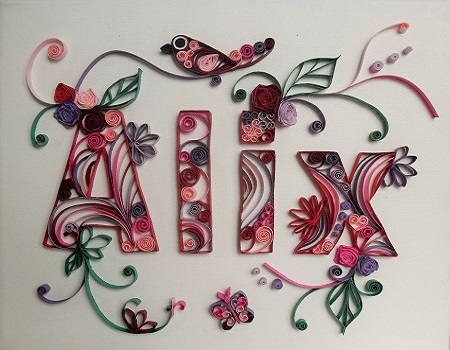 Tableau prenom quilling alix loisirs creatifs