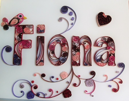 Tableau prenom quilling fiona les loisirs creatifs d eugenie