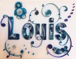 Tableau prenom quilling louis les loisirs creatifs d eugenie 1