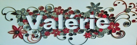 Tableau prenom quilling valerie loisirs creatifs
