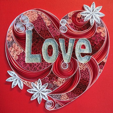 Tableau quilling coeur love les loisirs creatifs d eugenie