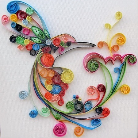 Tableau quilling colibri loisirs creatifs