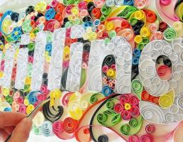 Tableau quilling en cours de realisation