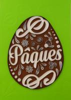 Tableau quilling oeuf de paques vert marron blanc paperolles diy