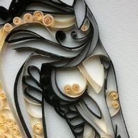 Tableau quilling tete de cheval loisirs creatif eugenie detail 1