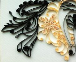 Tableau quilling tete de cheval loisirs creatif eugenie detail 7