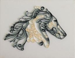 Tableau quilling tete de cheval loisirs creatifs 1