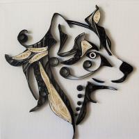 Tableau quilling tete de chien loisirs creatifs 1