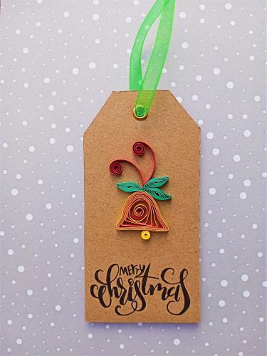 Tag scrap scrapbooking quilling noel christmas cloche carton support diy