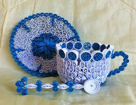 Tea time tasse quilling loisirs creatifs