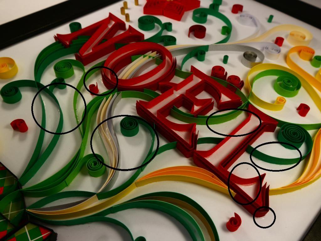 Trace de colle tableau quilling noel