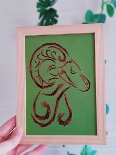 Zodiac belier signe zodiaque broderie papier tableai fil tendu string art diy animaux carte a broder